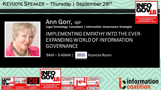 InfoGov18 Keynote Speaker Ann Gor InfoGov18 Keynote Speaker Ann Gor